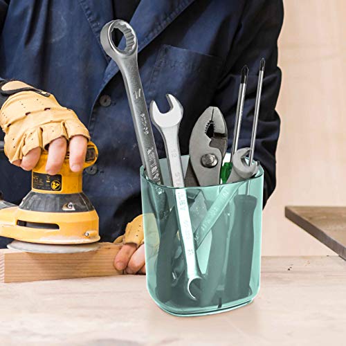 Acrimet Jumbo Pencil Holder Pen Cup Caddy Desktop Organizer (Plastic) (Clear Green Color) #TOP7