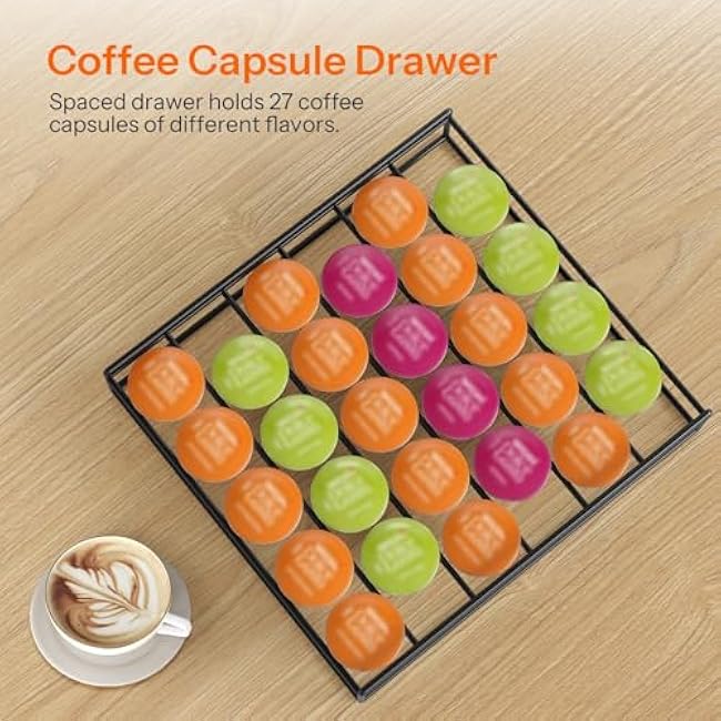 HOOBRO Coffee Mug Cup Holder,Tree Bar Station Organizer for Countertop,12 Hooks Mug Stand Rack with Sliding Drawer for 30 K-Cup Pods, 2 Tier Mug Display Stand, Rustic Brown and Black BF11TL01