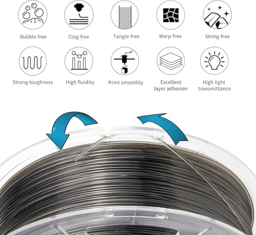 Image of 3D Printer PLA Transparent Dark Gray 100mm /s for Bambu Lab AMS,AMSLite
