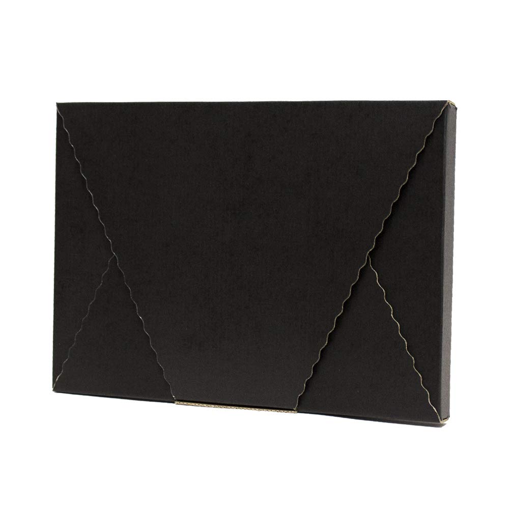 Caja en Cruz | Caja Sobre | Caja Regalo de Cartón Negro | Talla L | 10 Unidades