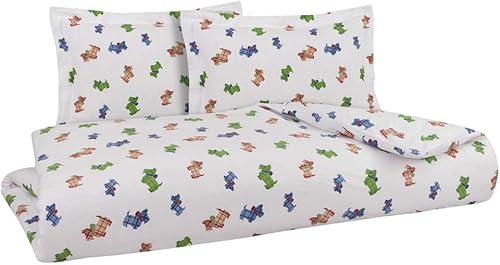 Miniatura 10 de DELANNA - Juego de funda de edredón de franela 100  algodón 1 funda de edredón de 86 x 86 pulgadas y 2 fundas de almohada de 20 x 26 pulgadas tamaño