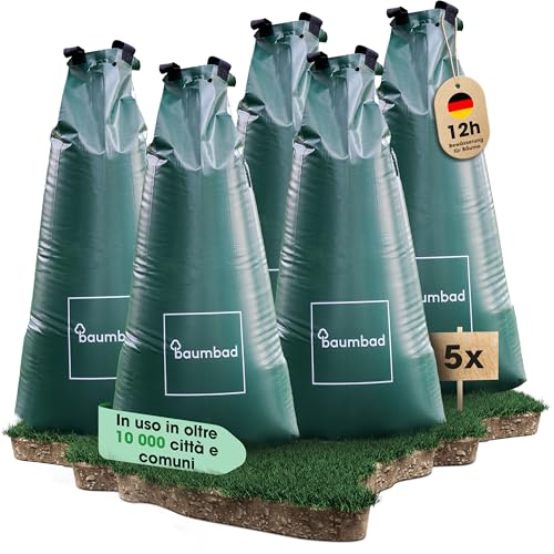 Baumbad 5 Sacchetti Premium per Irrigazione da 100 L in PVC Resistente ai Raggi UV