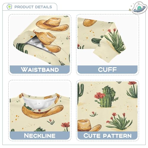 JUNZAN Boho Cactus Yellow Little Girls Hooded Sweatshirt Fleece Tops Clothing Shirts Athletic 4T3