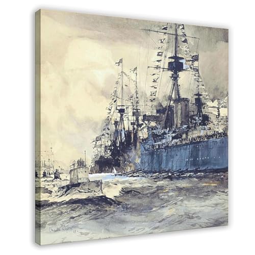 Toile flotte de sous-marins de Charles Edward Dixon tableau d'art mural premium