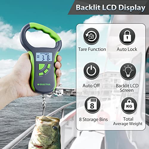 image for SNAIL TRAIL 8 Storage Bins 50 lbs Digital Bass Fish Scale & 7.5'' Lip 