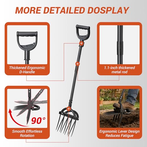 Herramienta de Jardin Broad Fork 5+4 Púas Acero miniatura 5