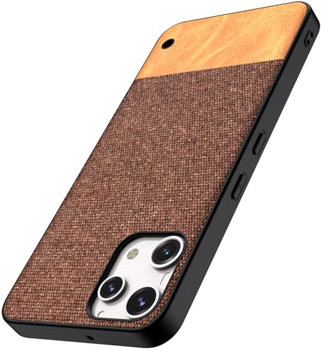 Image of Kapa Soft Fabric & Leather Hybrid Protective Back Cover for Nothing Phone 3A LITE | Shockproof Slim Hard Anti Slip Back Case (Brown)