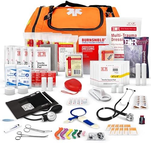First Responder Kit 20 x 13 x 9 inch trauma bag with elastic loops and dividers