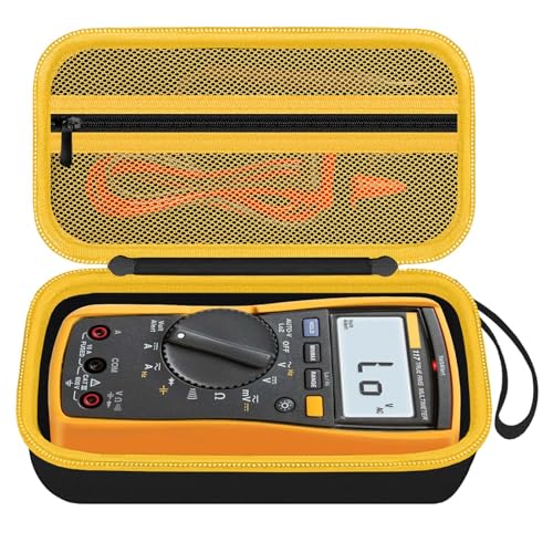 HESPLUS Carrying Case for Fluke 15B+/17B+/Fluke 101/117/115/116/114/113/177/179/233/106/107 Multimeter Testers and Accessories Multimeter Storage Bag Organizer Box -Black (Case Only)