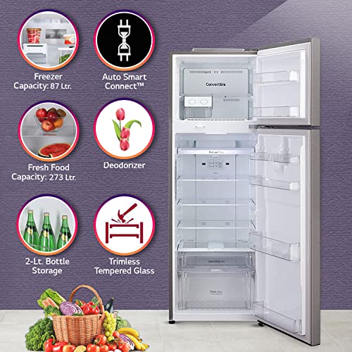 LG 360 L 3 Star Inverter Linear Frost-Free Double Door Refrigerator (GL-T402JDS3, Dazzle Steel, Convertible, 2022 Model) - Image 4