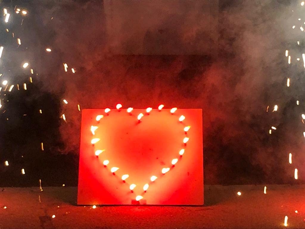 Feuerwerk Geburtstag - Brennendes Herz Heiratsantrag Verlobung