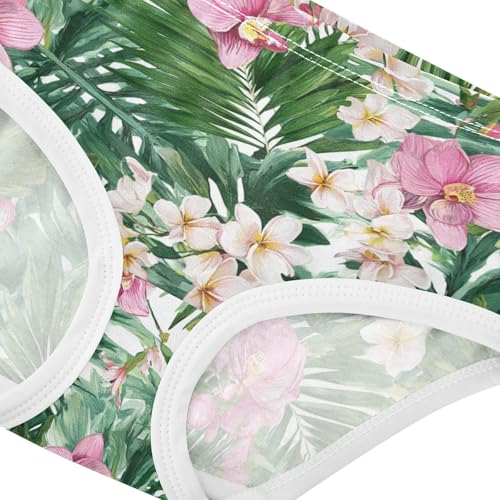 Wusikd Tropical Flowers Girls' Underwear Cotton Watercolor Girls Briefs Soft Toddler Underwear 2T4