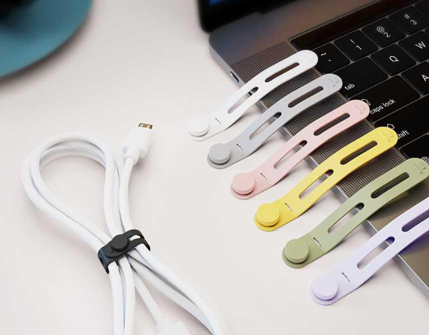 Bridas para Cables de Silicona, Almacenamiento de Cables Multifunción, Reutilizables