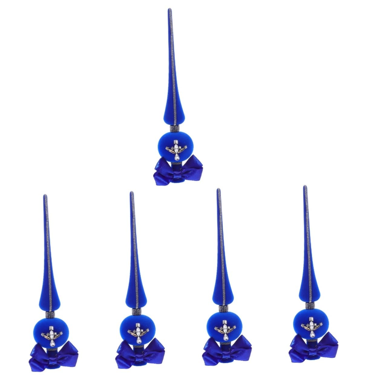 5kawałki Świąteczny Dekoracyjny Wierzchołek Choinki z Kryształkami Elegancki Ornament Boże Narodzenie Łatwy Instalacji Idealny Świąteczne Przyjęcia i Dekoracje Choinkowe