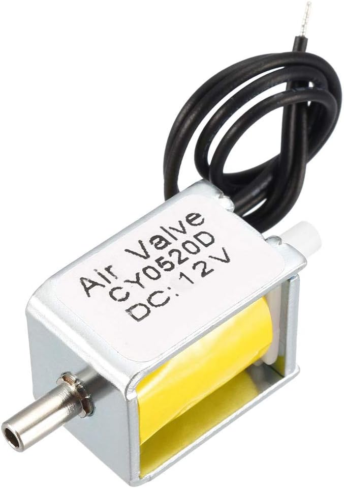 sourcing map Miniature Solenoid Valve 2 Way Normally Closed DC12V 0.2A Air Solenoid Valve