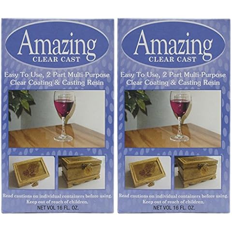 2 Pack - Alumilite Amazing Clear Cast Resin 16 Ounce Boxes (8 Ounce Part A and 8 Ounce Part B Per Box) Cover