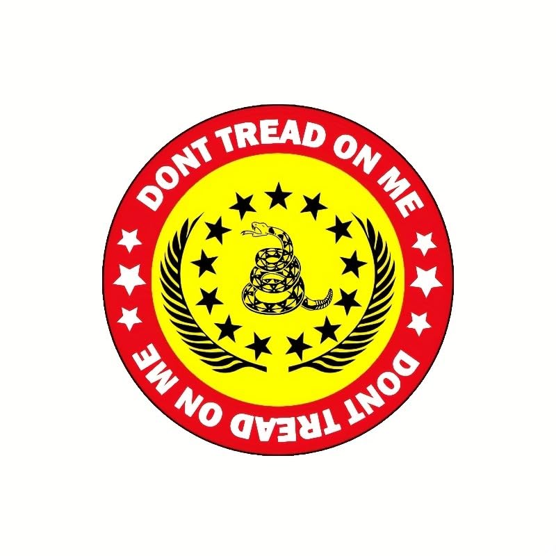 2-Pack Gadsden Flag Rattler Decals, Vintage American Flag Design, Versatile Stickers for Cars, Motorcycles, and More, Durable and Weatherproof, 5.91 x 5.91 Inches