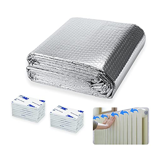 1Pcs Réflecteur de Chaleur pour Radiateur Isolation Thermique 5m x 60 cm Réflexion Auto-Adhésive Aluminium Épaisseur 3.5 mm Feuille Réflecteur de Radiateur Film de Radiateur à Bulles Réfléchissant Cover