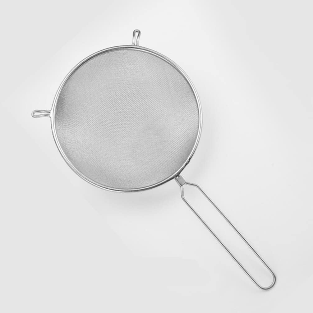 Passoire à mailles fines en acier inoxydable – Tamis de cuisine de 20,3 cm pour nouilles, riz et pâtisserie – Tamis en fil d'argent pour quinoa, farine et jus – Taille du panier 45 x 25 x 5 cm