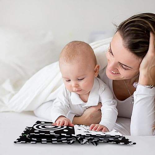 Miniatura 5 de teytoy Juguetes para bebés de 0 a 6 meses, juguetes sensoriales de alto contraste en blanco y negro, libro suave para la educación temprana,