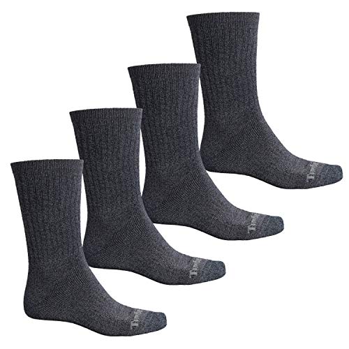 Timberland Marled Full Cushion Socks 4 Pack Crew, Grey, Sz 4-10