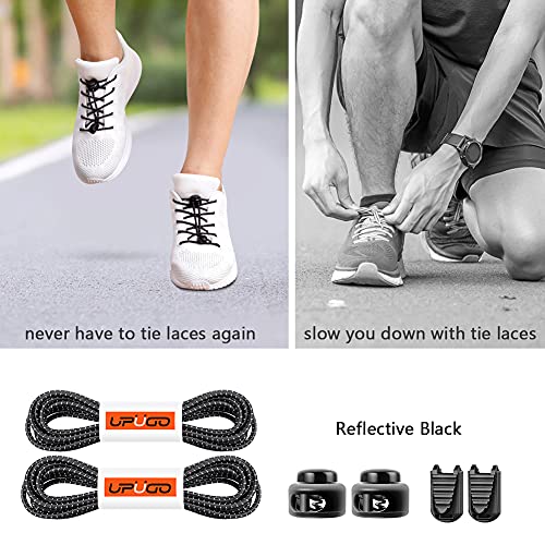 Image of UpUGo Elastic Shoe Laces, No Tie Shoe Laces Tieless for Kids, Adults, Elderly, One Size Fit All