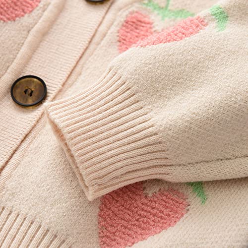 EnJoCho Kids Warm Clothes Toddler Girls Winter Cute Fruit Prints Sweater Long Sleeve Warm Knitted Pullover Knitwear Outwear2