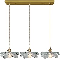 Vista 19 de Candelabro de Cristal para Comedor Candelabro Vintage Iluminación de 3 Luces Soplado a Mano Dorado Lámpara Colgante Moderna de Mediados de Siglo