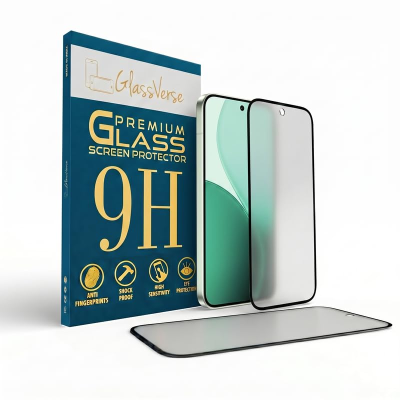 Image of GlassVerse Matte Tempered Glass for Oppo Reno 14 5G | Anti Glare, Smooth Touch Screen Protector, 9H Hardness, Edge to Edge, Case Friendly, Hassle-less Installation Kit Included. (Pack of 1)