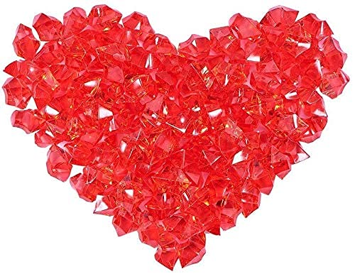 Firstly Traders 100g Acrylic Diamonds Faux Crystals for Home Decor Vase Fillers Acrylic Ice Rock Cubes Gems for Arts and Crafts, Vase Fillers Decoration Stones, Shiny Pebbles(Red)-image-35