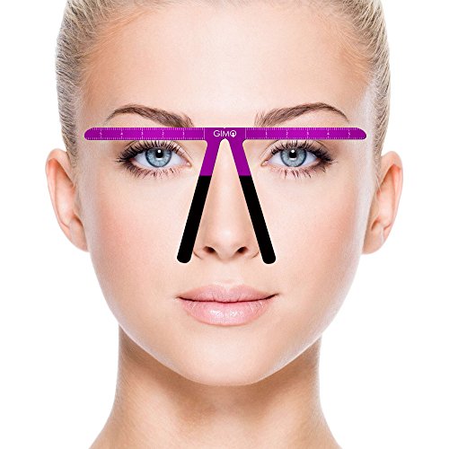 Tattoo Eyebrow Ruler Three-Point Positioning Permanent Makeup Symmetrical tool Grooming Stencil Shaper Balance Ruler (Purple)