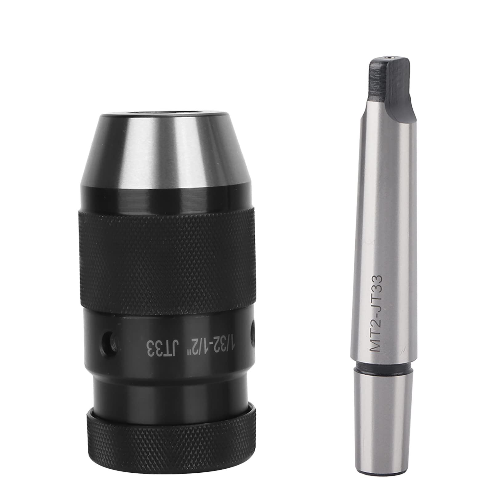 CNC Drill Chuck, Manganese Steel Lathe Keyless Self Tighten Straight Shank with Taper Arbor Clamp (1/32''-1/2'')