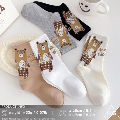 Image of IIG 5 Pairs Womens Novelty Cute Crew Socks Colorful Funny Ankle Socks Gifts for Womens Socks