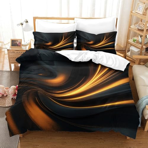Housse de couette tourbillon abstrait microfibre 140x200 lit simple 3D
