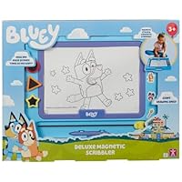 U.saf Bluey Deluxe Magnetic Scribbler Drawing Board Large Area Stylus Stampers Mess Free Play Carry Handle 38x48x4cm