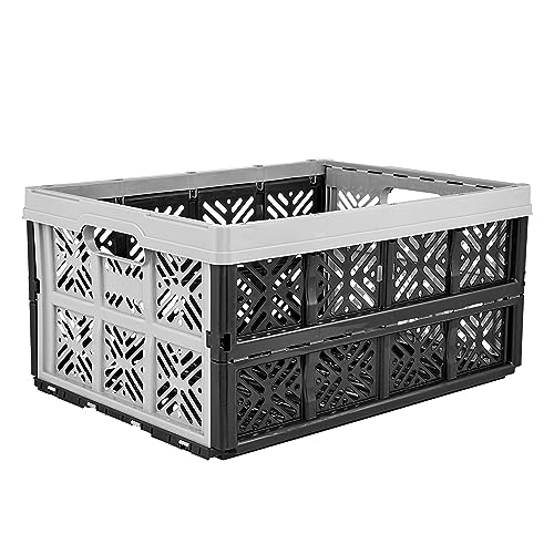 keeeper Stabile Klappbox Ida, Stabiler Kunststoff (PP), 48 x 35 x 23 cm, 32 l, Nordic Grey