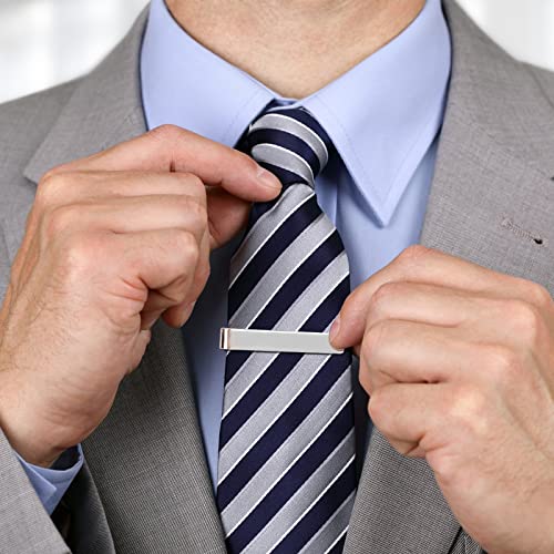 Cufflinks For Men Silver Blank Cuff Links And Tie Clip Set Gifts For Men Father Lover (Square) #TOP3