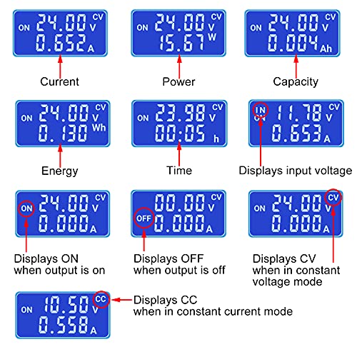 Drok DC Buck Boost Converter, 5V-30V Step Up Down to 0.6-30V Digital Control Power Supply, 6V 12V 24V Voltage Regulator, LCD Digital Display Buck Boost Module Voltage Transformer for Golf Cart4
