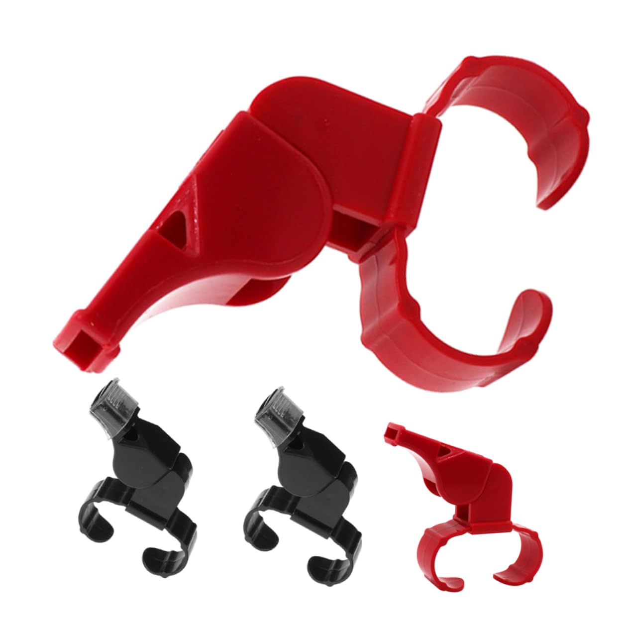 SUPVOX 4pcs Hand Held Sports Whistle Ring Loud Dual Tone for Referees and Outdoor Activities for Ice Hockey Football Basketball Survival