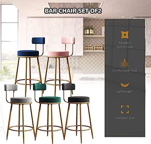 Tabourets de bar en velours ultra confortables pour îlot de cuisine