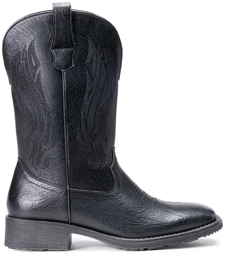 Image of Jousen Cowboy Boots for Men Embroidery Men's Western Boots Retro Square Toe Mens Boot Botas Vaqueras Para Hombre