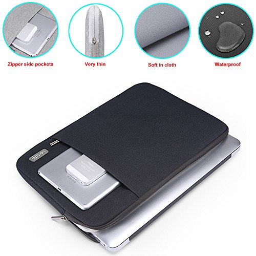 Lacdo 14 Inch Laptop Sleeve Case For Hp Stream 14 / Flex 14, Ideapad 14 S330 / Acer Spin 3 7, Chromebook 14 / Dell Inspiron 14 / Asus Chromebook, Vivobook/Computer Bag Water Repellent, Black #TOP3
