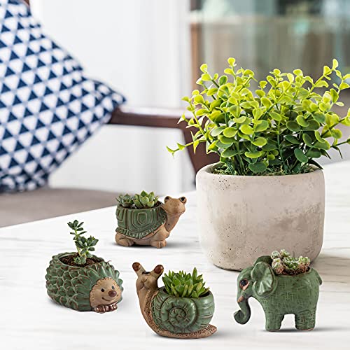 Small-Succulent-Pots-with-Drainage-Ceramic-Animal-Planter-Indoor-Plant-Cute-CactusBonsai-Flower-Pots-for-Home-Decor-and-Office-Desk-Decoration-A-Set-of-4-Pieces-is-Suitable-as-A-Gift