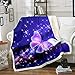 coperta in pile 3D con farfalle sognanti e farfalle, ragazze, coperta in peluche blu con stelle glitterate King