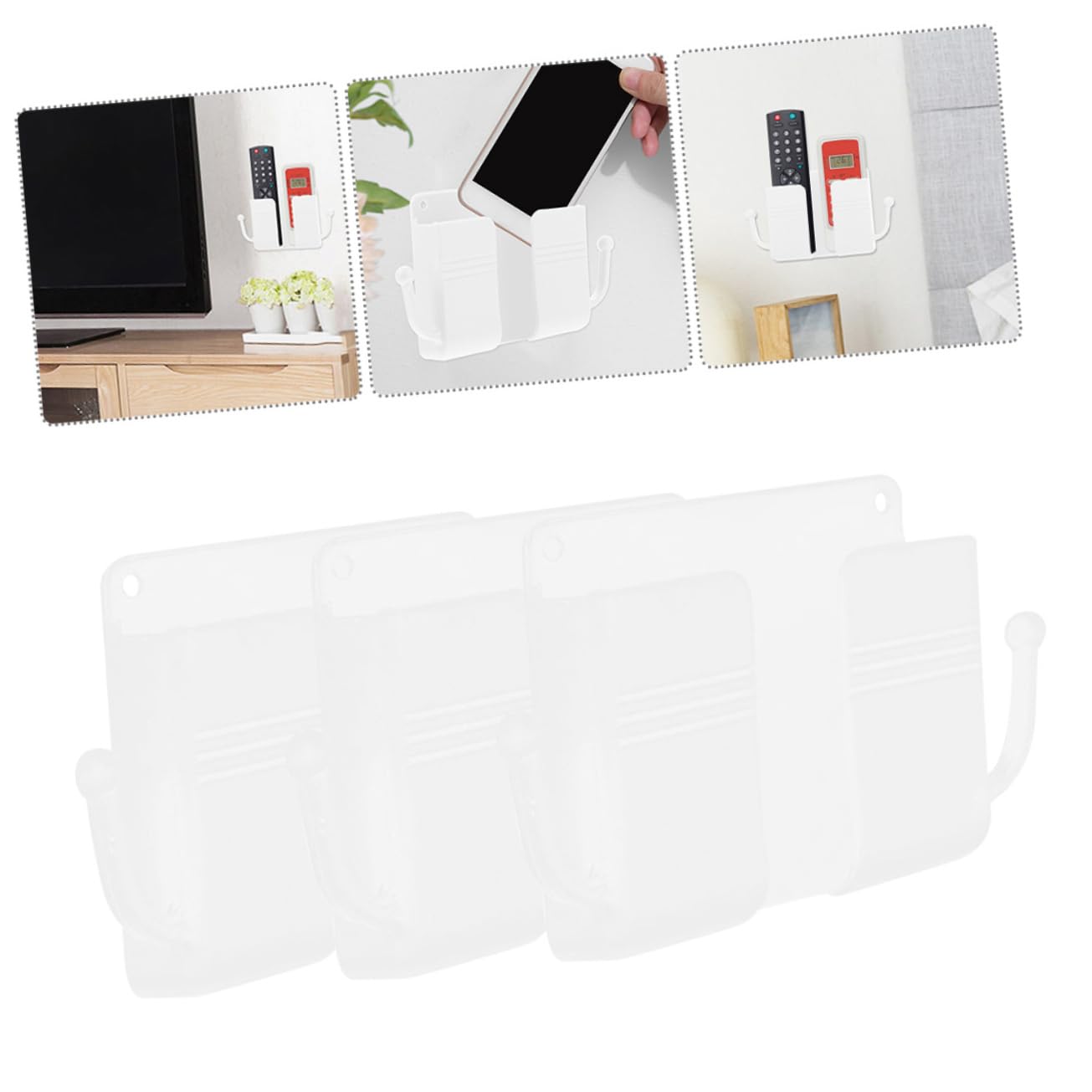 EXCEART 15stücke Teiliges Wandmontage Handyständer Weiße Halterung Für Fernbedienungen Und Handy Praktische Aufbewahrungslösung Für Zuhause Einfache Installation Und Vielseitige