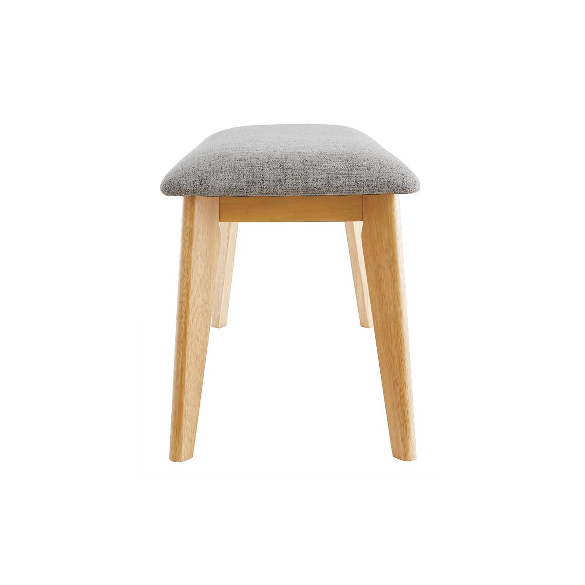 Miliboo Banc scandinave en Tissu Gris Clair et Bois Clair L92 cm ELION