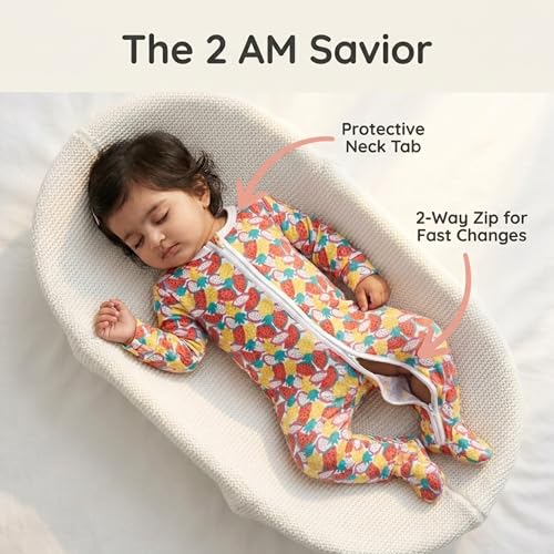 Image of The Mom Store Baby Zipper Romper for Boys and Girls Combos | Cotton | Soft and Comfortable Infant Bodysuit | Trendy Stylish Sleepsuit Nightsuit for Newborn Baby | Printed | Unisex Sleep Wear