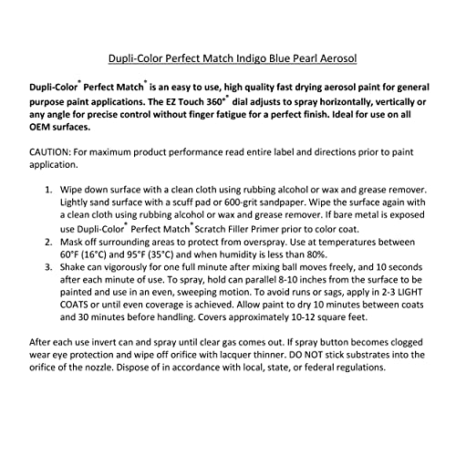 Image of Dupli-Color Perfect Match Premium Automotive Paint, Indigo Blue Pearl, 8 oz