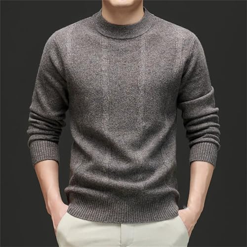 Men’S Classic Wool Thick Pullover Sweater Long Sleeve Mock Neck Solid Warm Knitwear Jumper Tops3