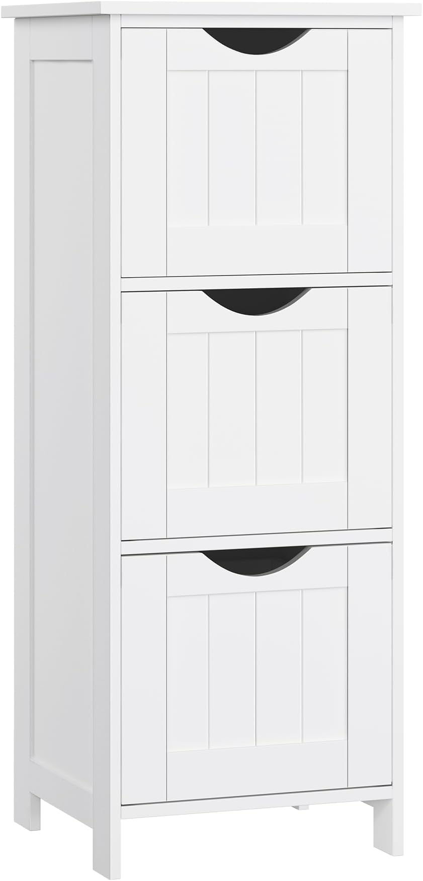 VASAGLE Bathroom Cabinet Floor Cabinet, Free-Standing Storage Cabinet with 3 Drawers, 12.6 x 11.8 x 31.9 Inches, for Bathroom, Living Room, Kitchen, Nordic Scandinavian Style, Matte White UBBC50WT